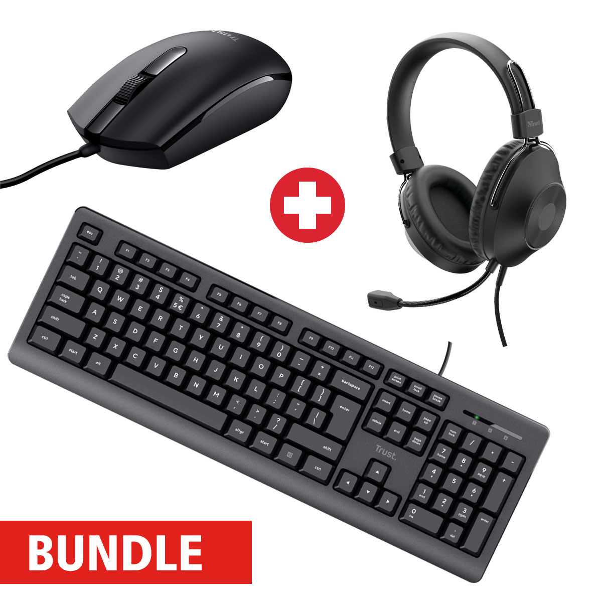 Bundle Trust Office Set (Tastatur TK-150, Maus TM-101, Headset HS-250)