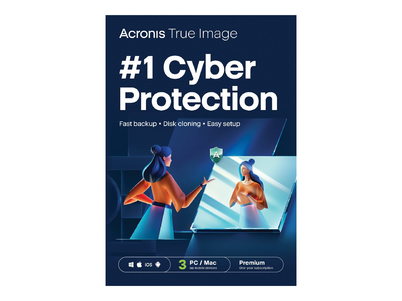 Acronis Cyber Protect Home Office Premium - Abonnement-Lizenz (1 Jahr) - 3 Computer, 1 TB Speicherplatz in der Cloud, unbegrenzte mobile Geräte - Download - Win, Mac, Android, iOS