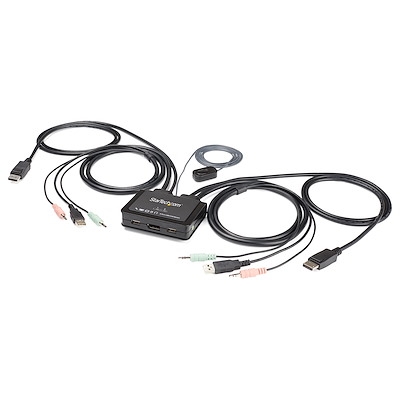 KVM Switch StarTech.com - 2-Port USB/DisplayPort - 4K/60Hz - mit Audio