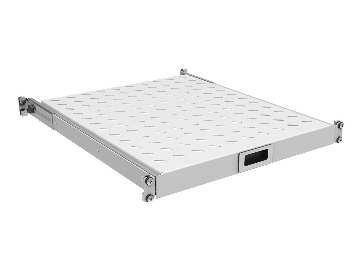 EFB Elektronik 19" 1HE Fachboden ausziehbar ET 550..650 mm 30 kg Schranktiefe 800 RAL7035