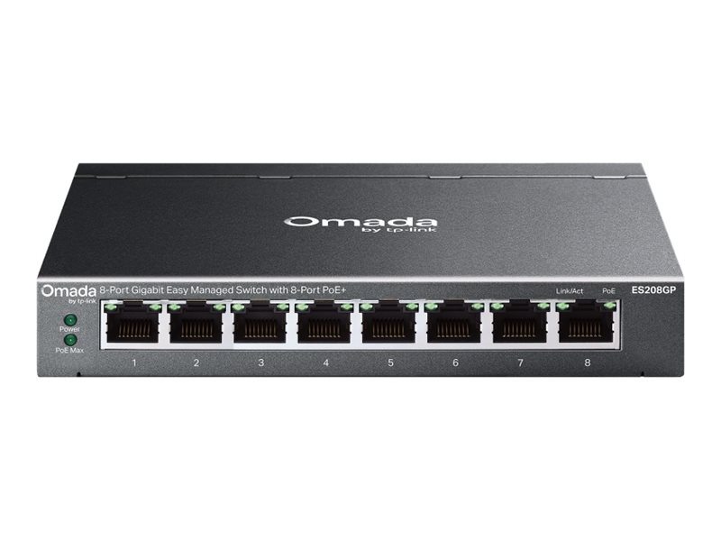 TP-Link Omada ES208GP - Switch - 8 x 10/100/1000 (8x PoE+ 64W)