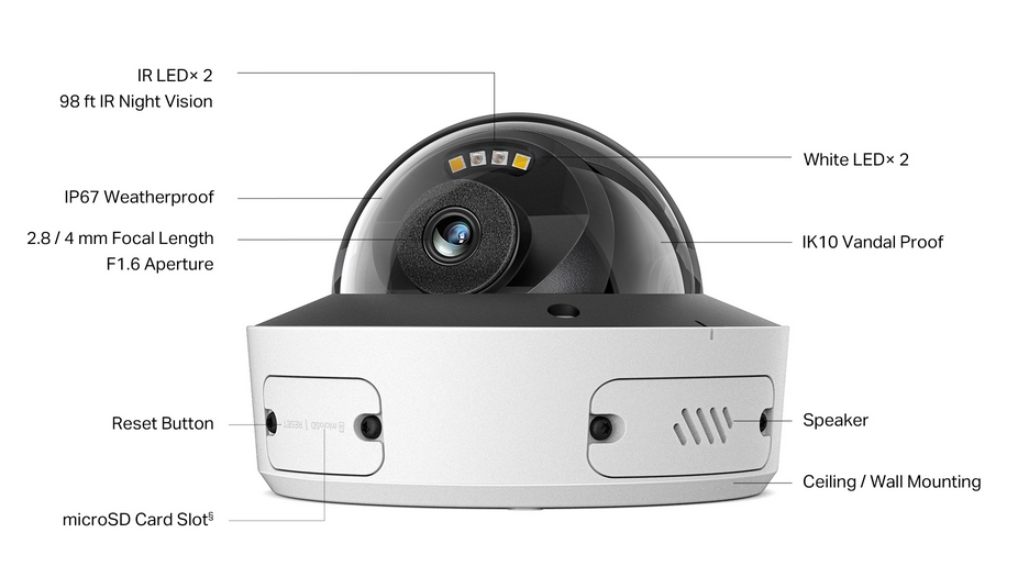 IP Kamera TP-LINK INSIGHT S285(2,8mm) - Dome - Outdoor - Frabe 4k(8MP)