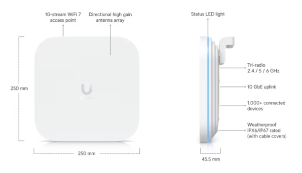 UbiQuiti Unifi E7-Campus - Indoor/Outdoor Drahtlose Basisstation Wi-Fi 7