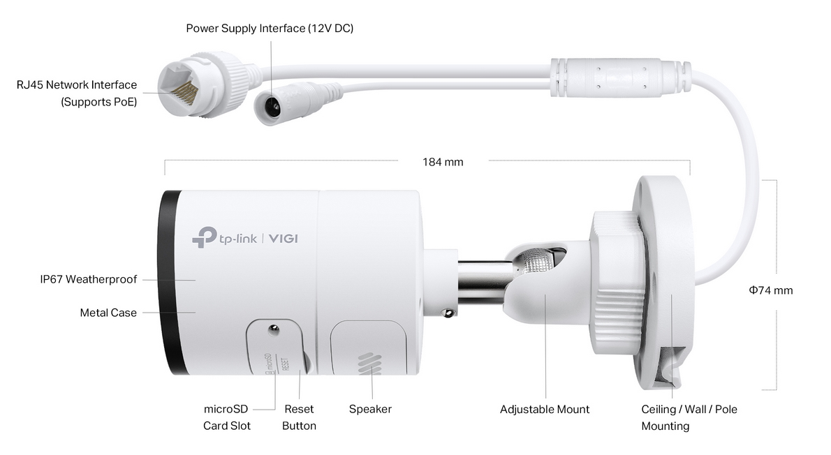 IP Kamera TP-LINK INSIGHT S355(6MM) - Bullet - Outdoor - Farbe 5MP