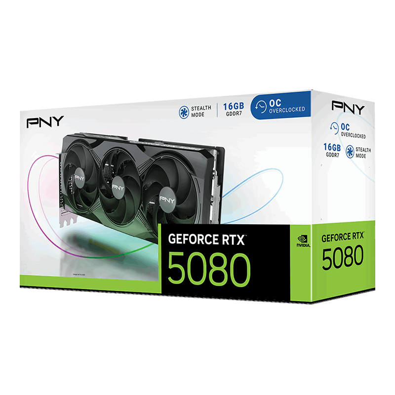 Grafikkarte GeForce RTX5080 16GB OC Triple Fan  PNY