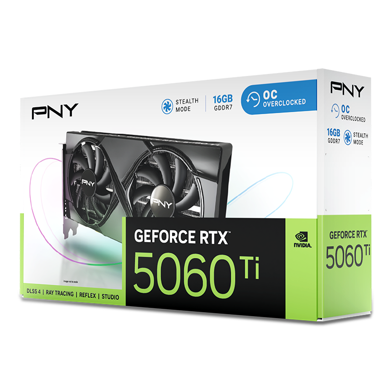 Grafikkarte GeForce RTX5060Ti 16GB OC Dual Fan  PNY
