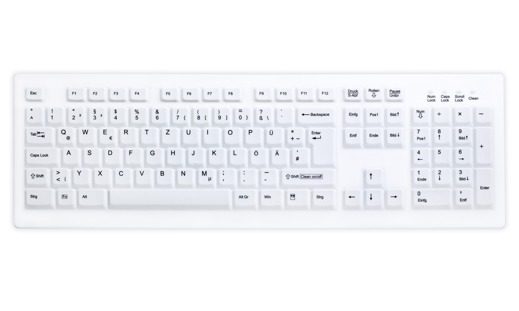 Cherry Keyboard AK-C8100F-UVS-W/GE - IP68 vollversiegelt - weiß - deutsch
