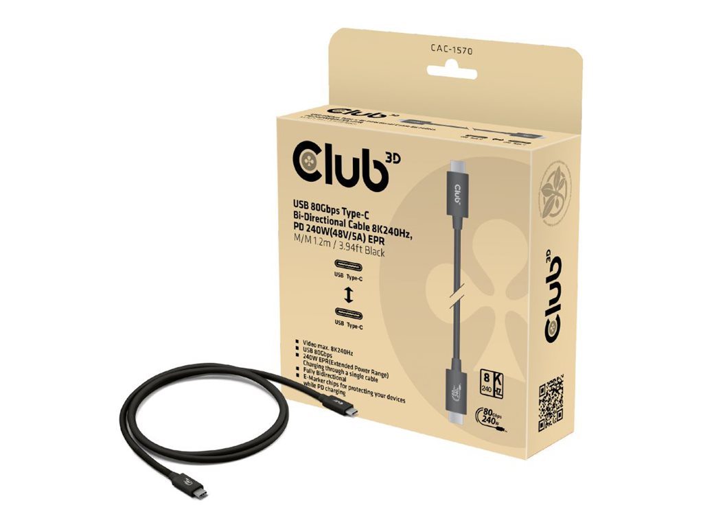 USB Kabel S/S C->C 1.2m schwarz USB4