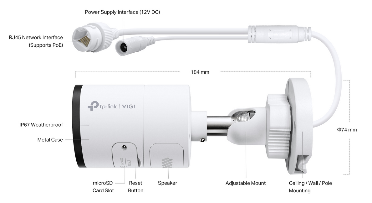 IP Kamera TP-LINK INSIGHT S355(2,8mm) - Bullet - Outdoor - Farbe 5MP