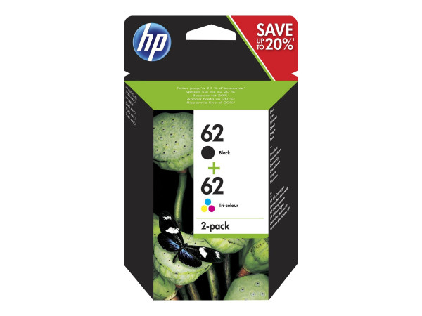 HP 62 Combo Pack 2er-Tinte BK + farbig (C/M/Y)