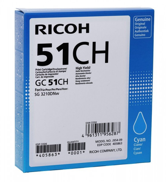 Ricoh SG3210DNw Gel Cyan HY ca. 2.500 Seiten nach ISO 24711