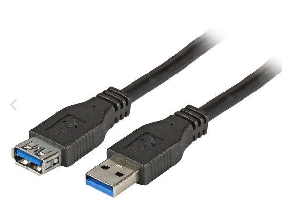 USB Kabel Verläng. S/B A->A 3,0m schwarz USB3.1 Gen.1