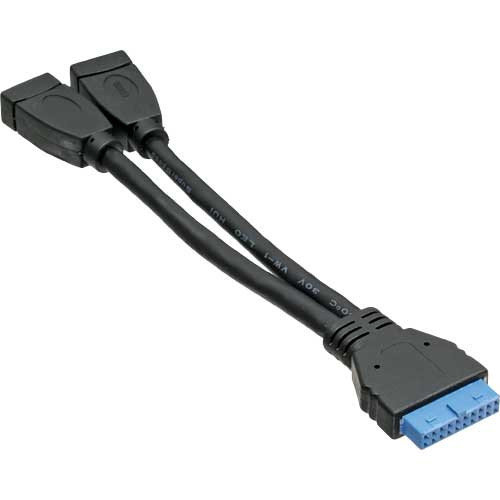 Adapter USB 3.1 Gen.1 Adapterkabel 2x Buchse A auf Pfostenanschluss 19polig