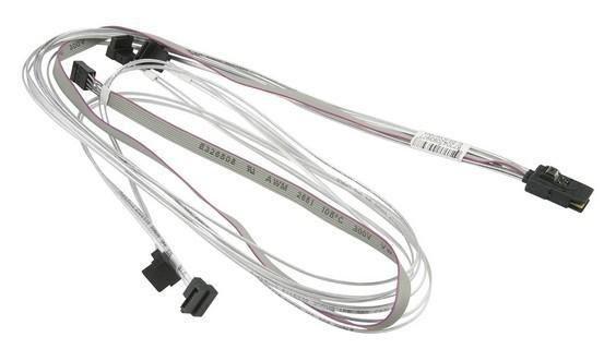 Kabel SAS/SATA Mini SAS x4 (SFF-8087) auf SATA (4) gewinkelt 90cm Länge