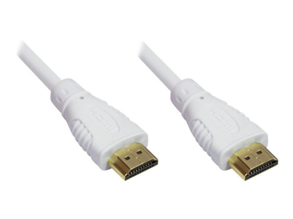 Monitorkabel High-Speed-Kabel HDMi -> HDMI S/S 3,0m weiß vergoldete Kontakte