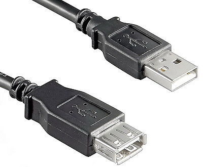 USB Kabel Verläng. S/B A->A 1,8m schwarz USB2.0