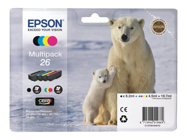 Epson 26 Multipack 4er-Tinte (BK/C/M/Y)