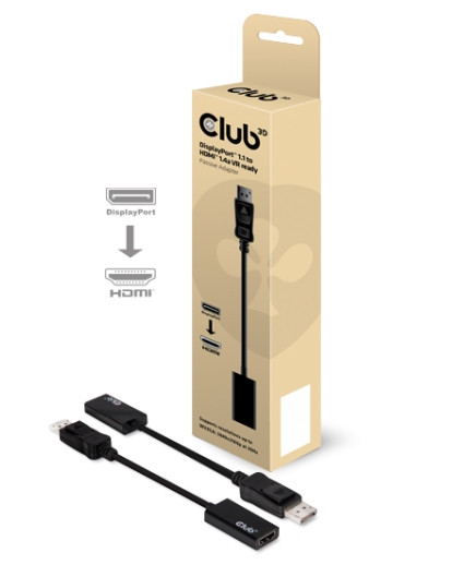 Club 3D DisplayPort 1.1 auf HDMI 1.4 VR Ready Passiver Adapter