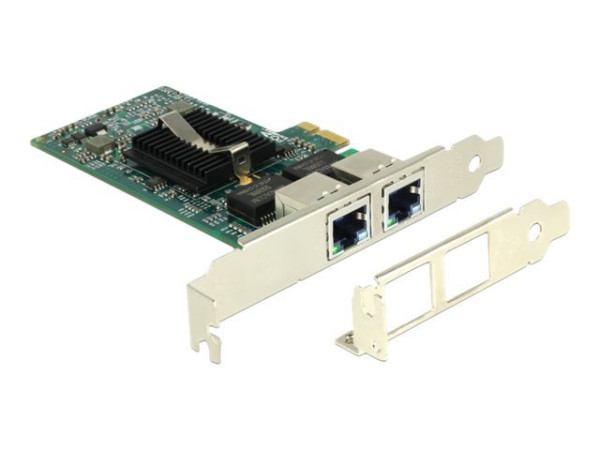 DeLock Dual-Port PCIe x1(V2) - Netzwerkadapter (FH/LP) Chipsatz Intel 82576