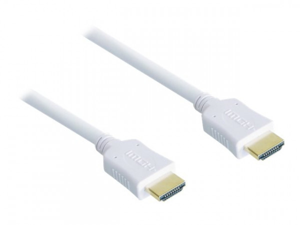 Monitorkabel High-Speed-Kabel HDMi -> HDMI S/S 2,0m weiß vergoldete Kontakte