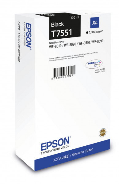 Epson T7551 XL Tinte Schwarz
