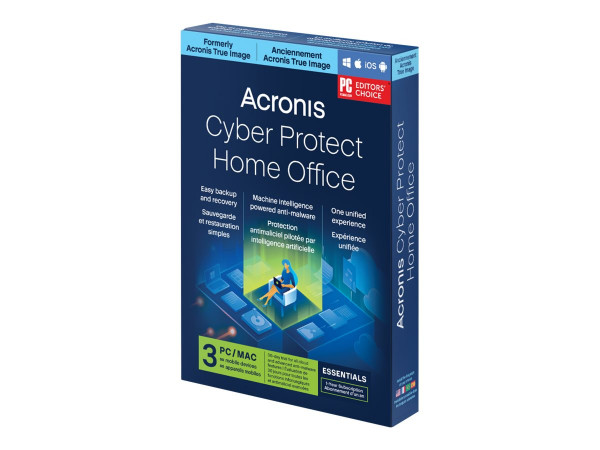 Acronis Cyber Protect Home Office Essentials - Abonnement-Lizenz (1 Jahr) - 3 Computer, unbegrenzte