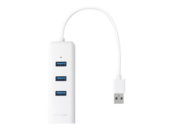 USB 3.0 -> RJ45 Gigabit incl. 3-Port USB Hub mit Gigabit Ethernet (TP-Link)