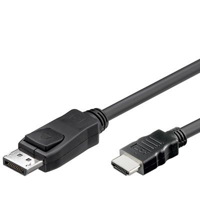 Anschlusskabel DisplayPort 1.2 an HDMI - 4K vergoldete Kontakte - OFC - schwarz - 1m