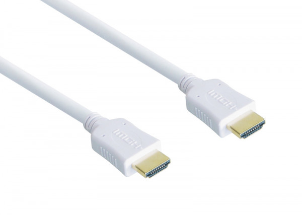 Monitorkabel High-Speed-HDMI-Kabel mit Ethernet, weiß, 0,5m, Good Connections