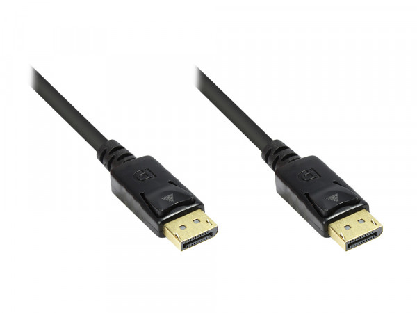 Monitokabel DisplayPort 1.2 - Stecker inkl. Verriegelungsschutz - vergoldet - schwarz - 1m