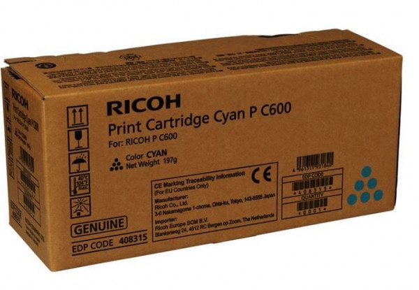 Ricoh Print Cartridge Cyan PC600 für ca.12.000 Seiten nach ISO/IEC 19752