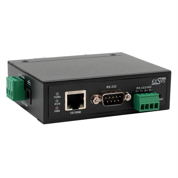 Exsys EX-61001 - Geräteserver 1x Ethernet zu 1x Seriell RS-232/422/485