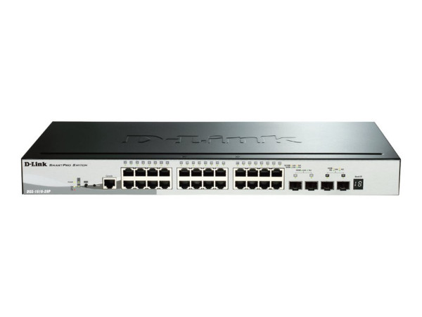 D-Link DGS-1510-28P/E - Stackable Smart Managed Switche (24x PoE+ 193W) 2x SFP+