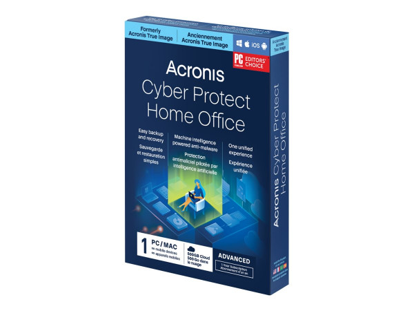 Acronis Cyber Protect Home Office Advanced - Abonnement-Lizenz (1 Jahr) - 1 Computer, 500 GB Cloud-