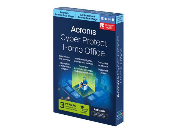 Acronis Cyber Protect Home Office Premium - Abonnement-Lizenz (1 Jahr) - 3 Computer, 1 TB Speicherp