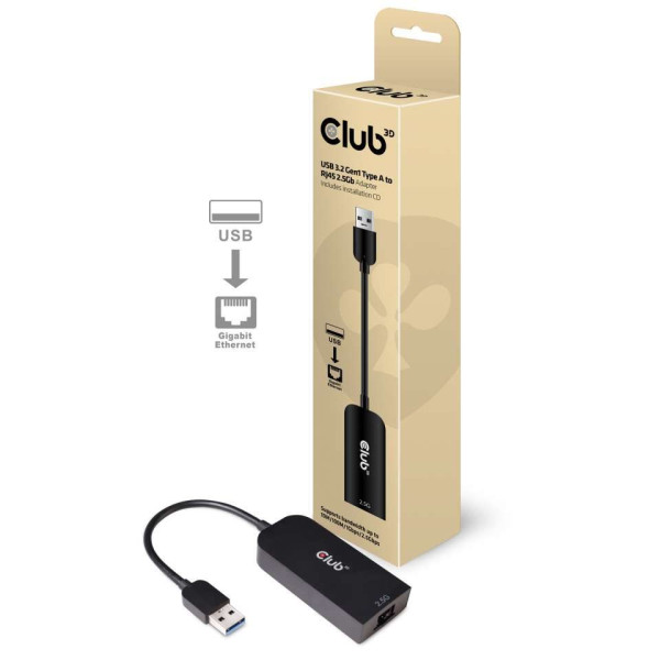 Club 3D Adapter USB 3.2 Typ A> RJ-45 2.5GbE